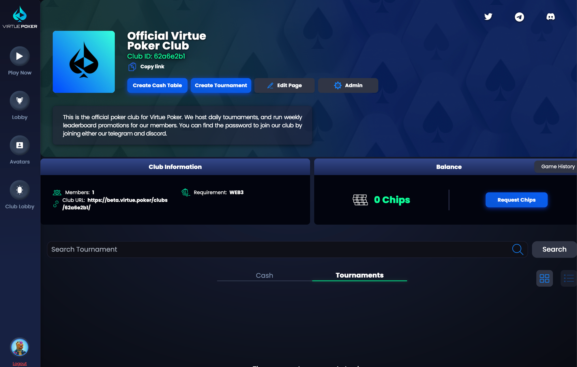 Virtue Poker Clubs are Live!